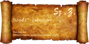 Szoó Zebulon névjegykártya